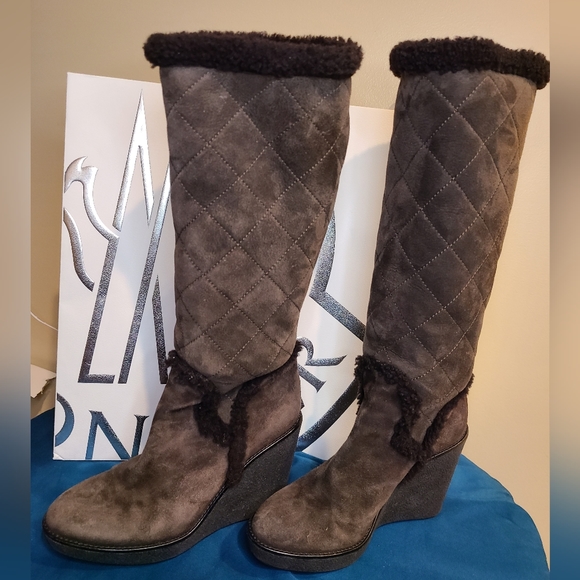 Moncler brown wedge boots!! - Picture 1 of 4